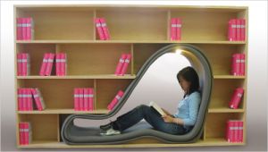 The Cave Bookshelf Chair Mobile Venue